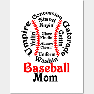 Baseball mom Posters and Art